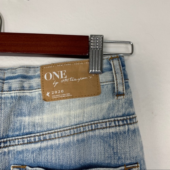 One Teaspoon 2020 Jean Mini Skirt High Waist Distressed Hendrix Blue 25 - Picture 7 of 10